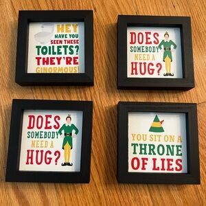 ELF Holiday Decor Set with Black Frames